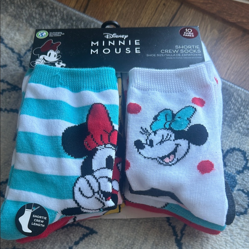 Disney Minnie Mouse 10-Pack Crew Socks